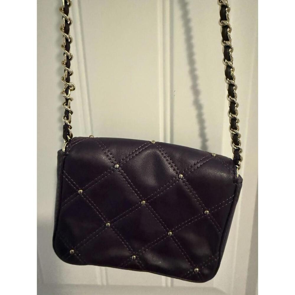 Juicy Couture Purple 100% Leather Mini Gold Chain Crossbody Bag Y2K